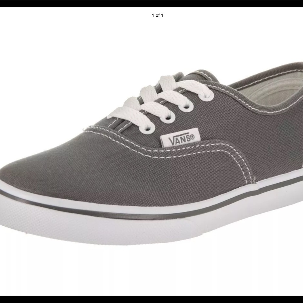 Grey Vans Authentic Lo Pro Skate Shoe -Pewter KIDS* - Picture 2 of 2